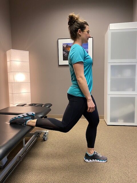 standing hip flexor stretch bend or